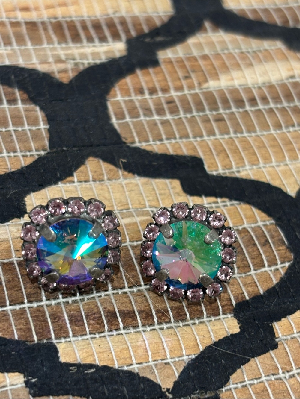 Sabika Stud Earrings with Clear Crystal Halo